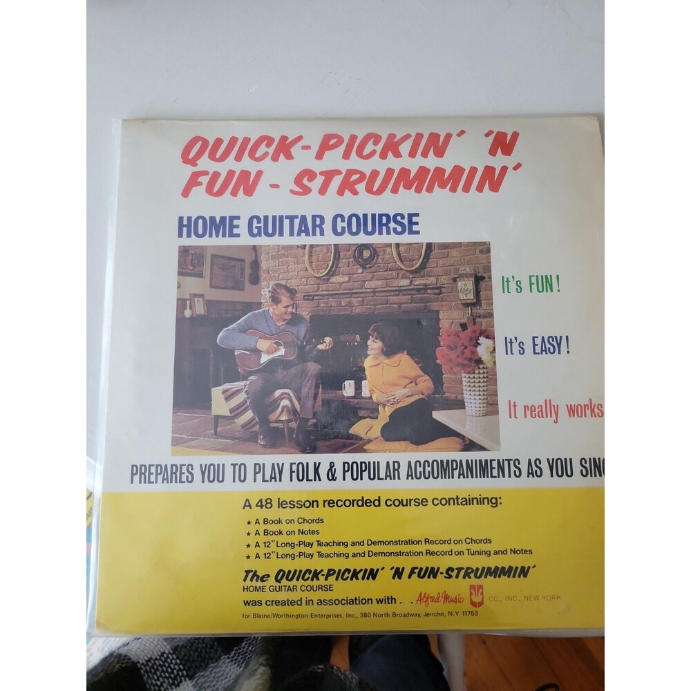 Quick-Pickin N Fun-Strummin Home Guitar Course Alfred Music M Manus Vintage Folk